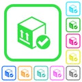 Package delivered vivid colored flat icons