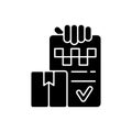Package delivery black glyph icon