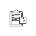 Package delivery document line icon