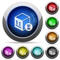Package delivery in progress round glossy buttons