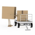 Package figure load trolley Royalty Free Stock Photo