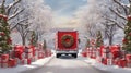 package holiday shipping truck Royalty Free Stock Photo