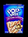 Package of Hot Fudge Sundae Pop Tarts on a Black Backdrop Royalty Free Stock Photo