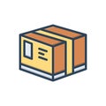 Color illustration icon for Package, box and product Royalty Free Stock Photo