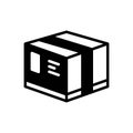 Black solid icon for Package, product and parcel Royalty Free Stock Photo