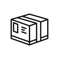 Black line icon for Package, box and product Royalty Free Stock Photo