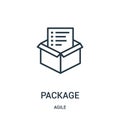 package icon vector from agile collection. Thin line package outline icon vector illustration Royalty Free Stock Photo