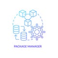 Package manager blue gradient concept icon Royalty Free Stock Photo
