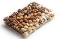 A package of mixed nuts isolated on a white background Royalty Free Stock Photo