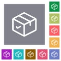 Package ok outline square flat icons