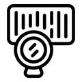 Package online voucher icon, outline style