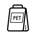 Package with pet food simple vector icon. Black and white illustration of pet meal. Outline linear icon. Royalty Free Stock Photo