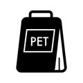 Package with pet food simple vector icon. Black and white illustration of pet meal. Solid linear icon. Royalty Free Stock Photo