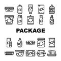 Package For Product Collection Icons Set Vector Royalty Free Stock Photo