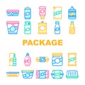 Package For Product Collection Icons Set Vector Royalty Free Stock Photo