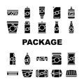 Package For Product Collection Icons Set Vector Royalty Free Stock Photo