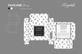 Package puff powder skin color, box outline, Black and white