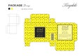 Package puff powder skin color, box outline, Yellow background