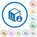 Package recipient icons with shadows and outlines