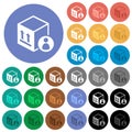 Package recipient round flat multi colored icons Royalty Free Stock Photo