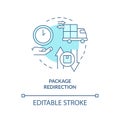 Package redirection turquoise concept icon