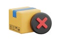 Package rejected or denied with red cross symbol, representing delivery failure or problem Royalty Free Stock Photo