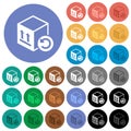 Package return round flat multi colored icons Royalty Free Stock Photo