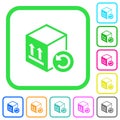 Package return vivid colored flat icons Royalty Free Stock Photo