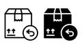 Package returned icon with outline and glyph style. Royalty Free Stock Photo