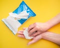 Package of Sani-Wipes for Disinfecting Hands Royalty Free Stock Photo