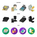Package, scales, banana, fruit .Supermarket set collection icons in cartoon,black,flat style vector symbol stock