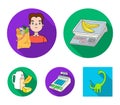 Package, scales, banana, fruit .Supermarket set collection icons in flat style vector symbol stock illustration web.