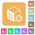 Package shipping time rounded square flat icons Royalty Free Stock Photo