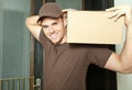 Package on shoulder Royalty Free Stock Photo