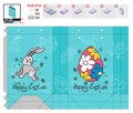 Package template for easter holiday with doodle drawings Royalty Free Stock Photo