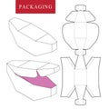 Package template.Vector Illustration of handle box.