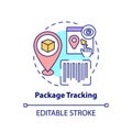 Package tracking concept icon