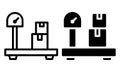 Package weight icon with outline and glyph style. Royalty Free Stock Photo