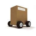 Package on wheels Royalty Free Stock Photo