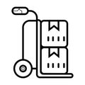 Packages delivery trolley vector