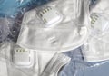 Packages of FFP2 or FFP3 protection face masks with air valve