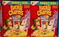 Containers of Lucky Charms Cereal