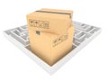 Packages with maze Royalty Free Stock Photo