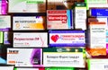 Packages with medical pills and drugs for the treatment of the cardiovascular system translation in Russian