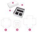 Packaging box and lid with insert die cut template Royalty Free Stock Photo