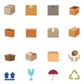 Packaging boxes icons