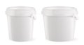 Packaging building and sanitary. White plastic bucket. vector mockup