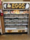 Chicken eggs on supermarket shelves