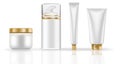 Packaging cosmetic gold beauty cream bottle for cosmetic product. bottle for liqui. vector design