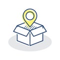 packaging delivery location concept. Vector illustration decorative design